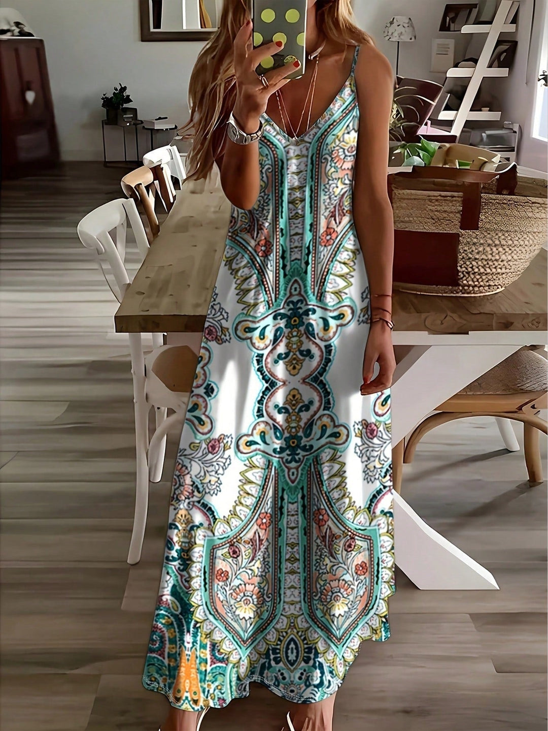 Ashcroft Chic Sleeveless Strap Summer Maxi Dress – view 2
