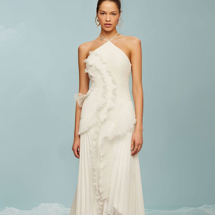 Ashcroft Elegant Halter Neck Lotus Summer Maxi Dress – view 3