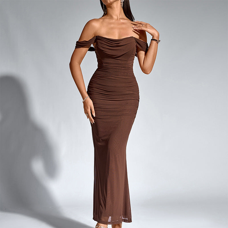 Ashcroft Elegant Off Shoulder Backless Mermaid Dress – view 21