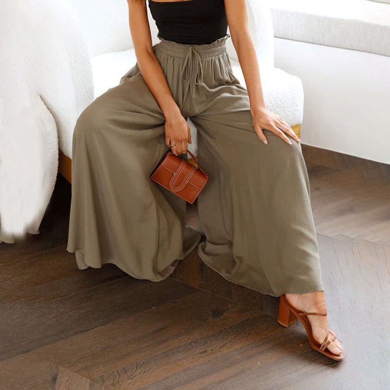 Wide-Leg Casual Trousers