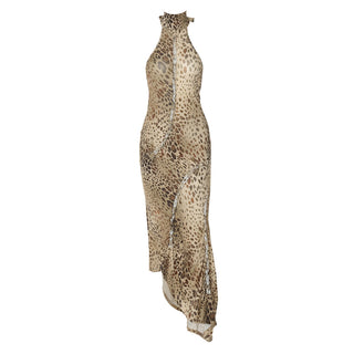 Ashcroft Graceful Leopard Backless Sleeveless Maxi Dress – view 5