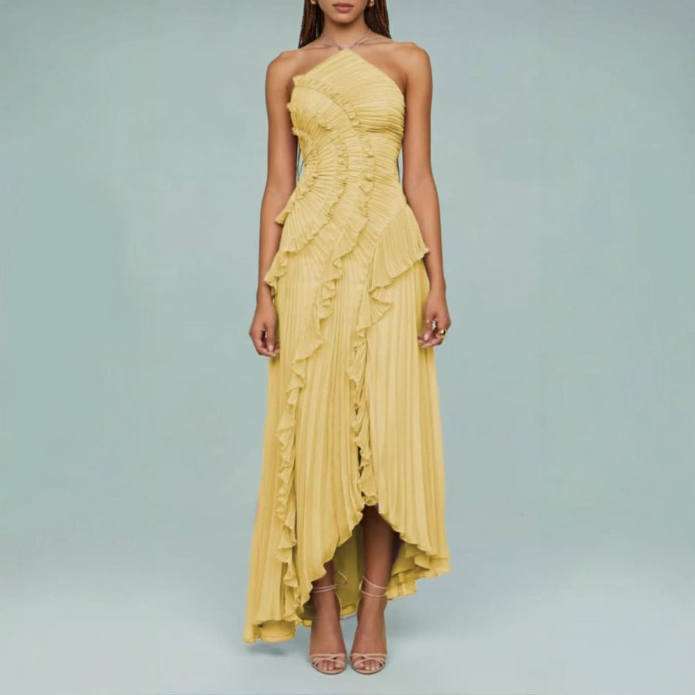 Ashcroft Elegant Halter Neck Lotus Summer Maxi Dress – view 4