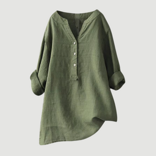 Ashcroft | Linen Blend Button-Through Blouse