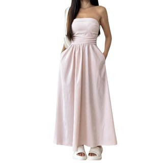 Ashcroft Striped Strapless Maxi Dress with Pockets – view 3