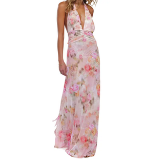 Ashcroft Floral Halter Backless Maxi Dress