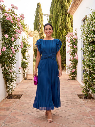 Seraphina | Pleated Maxi Dress with Tie Waist