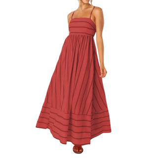 Ashcroft Striped Spaghetti Strap Swing Maxi Dress – view 10