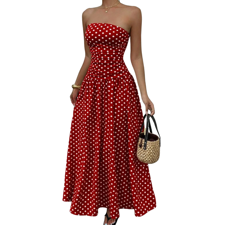 Ashcroft Polka Dot Strapless Maxi Dress – view 3