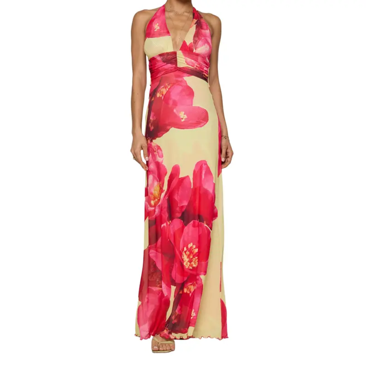 Ashcroft Floral Halter Backless Maxi Dress – view 3