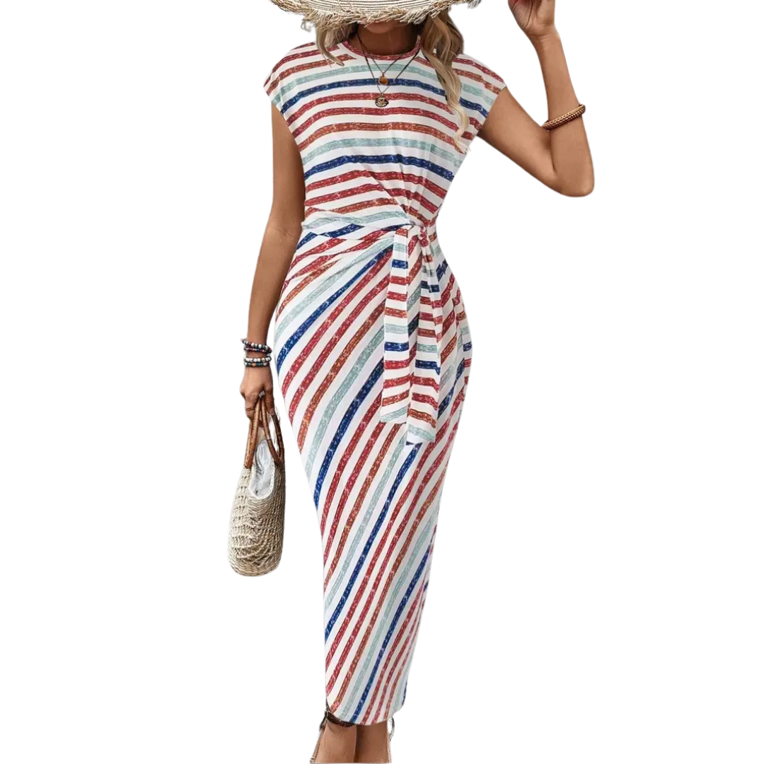 Ashcroft Striped Tie-Waist Bodycon Dress – view 6