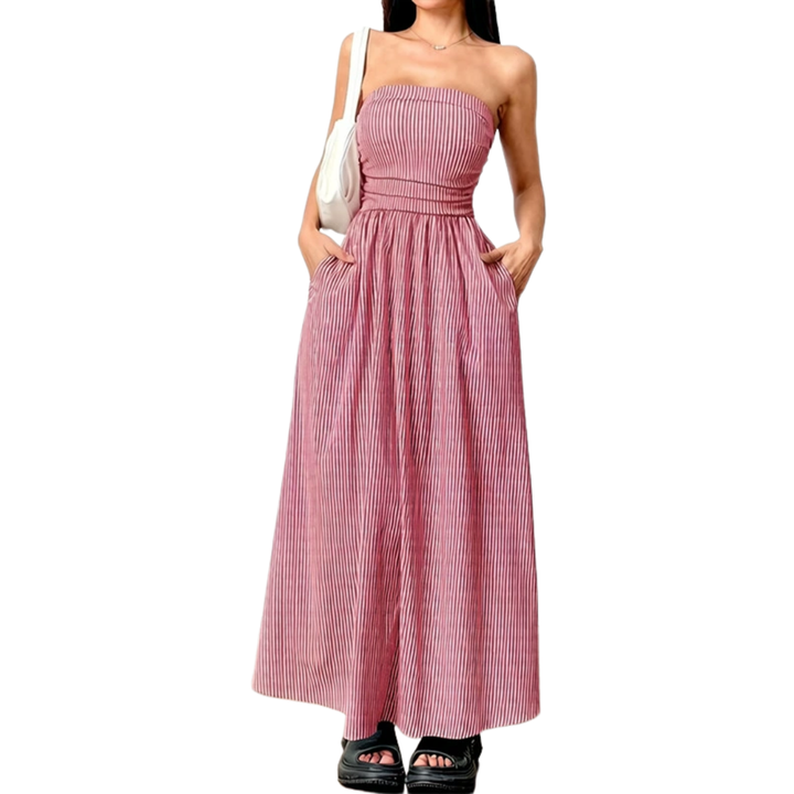 Ashcroft Striped Strapless Maxi Dress with Pockets – view 4