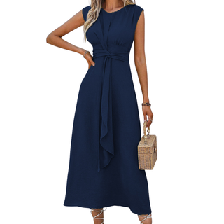 Ashcroft Stylish Waist-Tie Long Sleeveless Dress – view 8