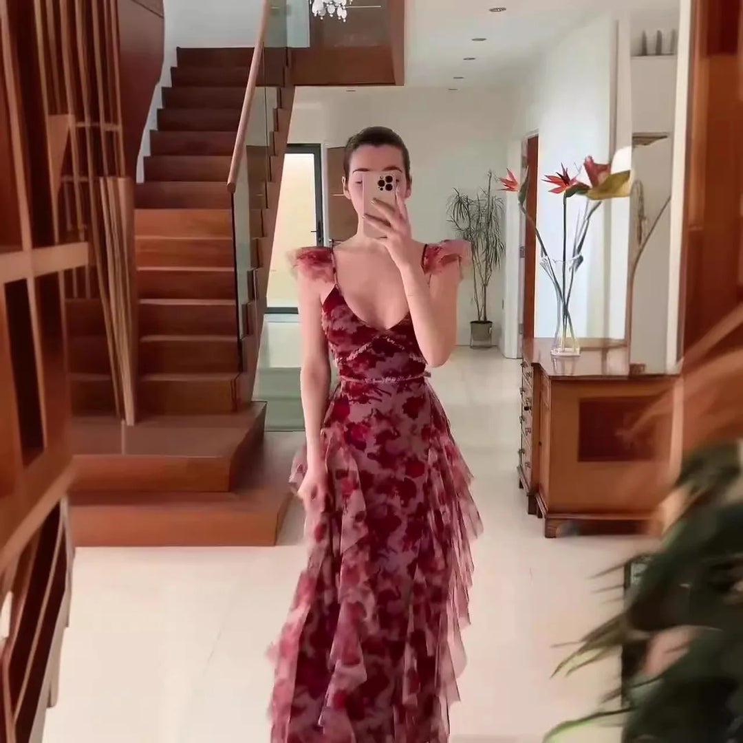 Ashcroft Romantic Floral Ruffle Maxi Dress – view 5