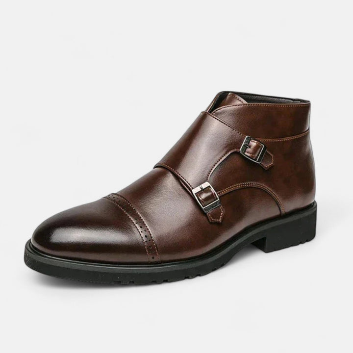 Ashcroft | Patrizio Men's Premium Vegan Leather Monk Strap Boots