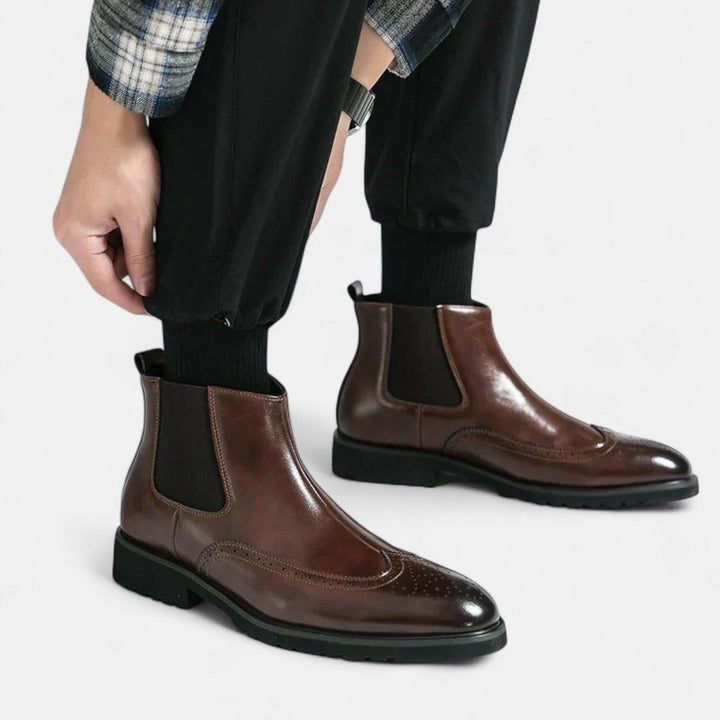 Ashcroft | Marzio Elegant Men's Faux Leather Chelsea Boots