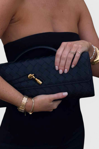Melanie | Gold Bow Clutch