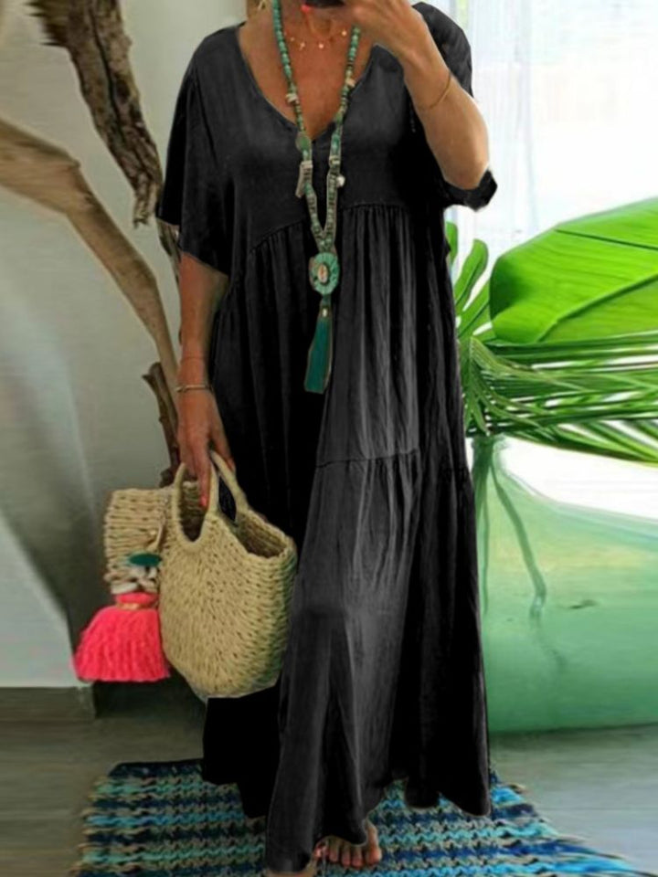 Ashcroft Soft Ruffle V-Neck Maxi Dress – view 5