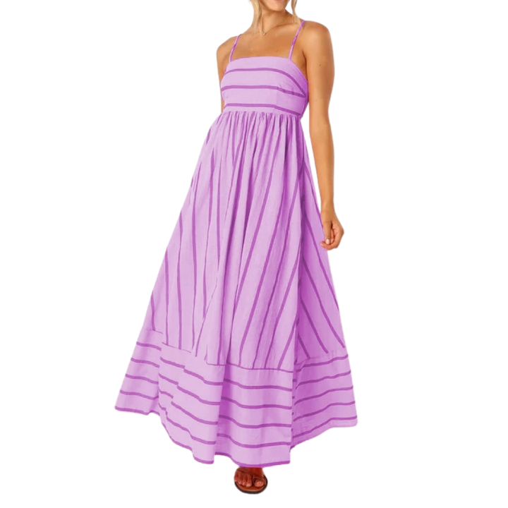 Ashcroft Striped Spaghetti Strap Swing Maxi Dress – view 9