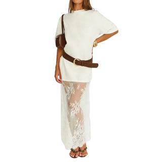 Ashcroft Lace Hem Drop Shoulder Maxi Dress – view 2