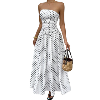 Ashcroft Polka Dot Strapless Maxi Dress – view 4
