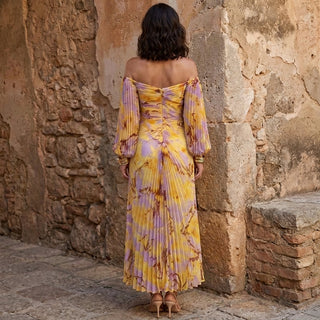 Gregoria | Deep-Neck Floral Long Dress