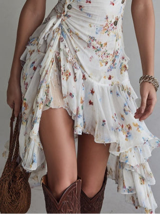 Ashcroft Retro Floral V-Neck Mini Dress – view 3