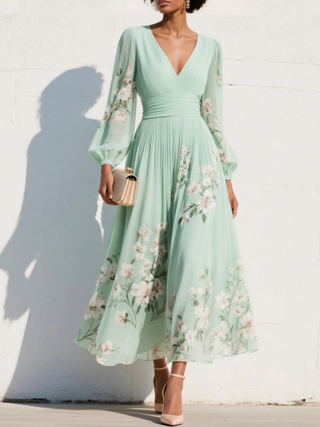 Primrose | Floral Pleated Maxi Dress