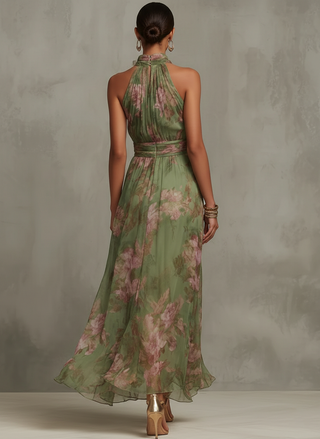 Juliana | Floral Halter Maxi Dress