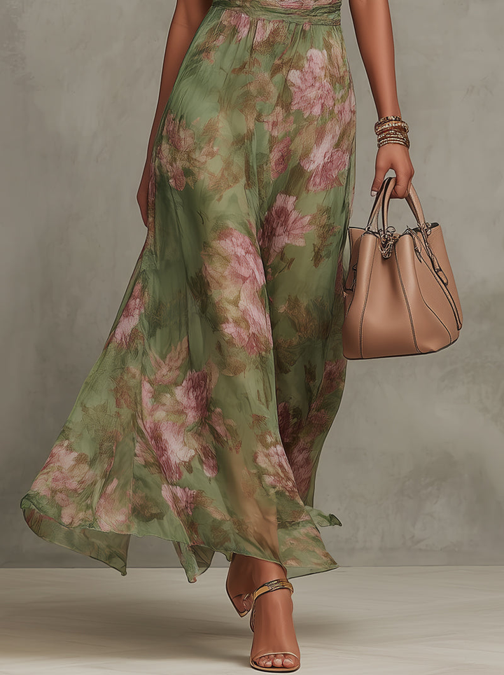 Lidia | Floral Halter Maxi Dress