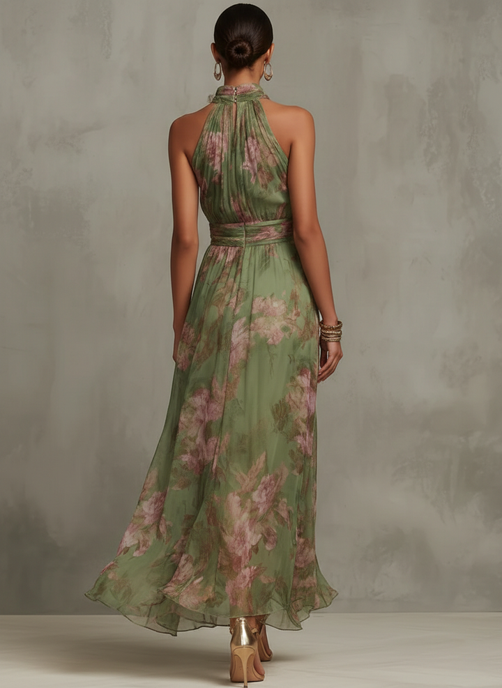 Lidia | Floral Halter Maxi Dress