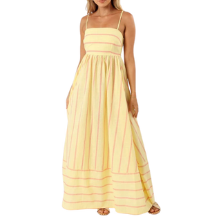 Ashcroft Striped Spaghetti Strap Swing Maxi Dress – view 3