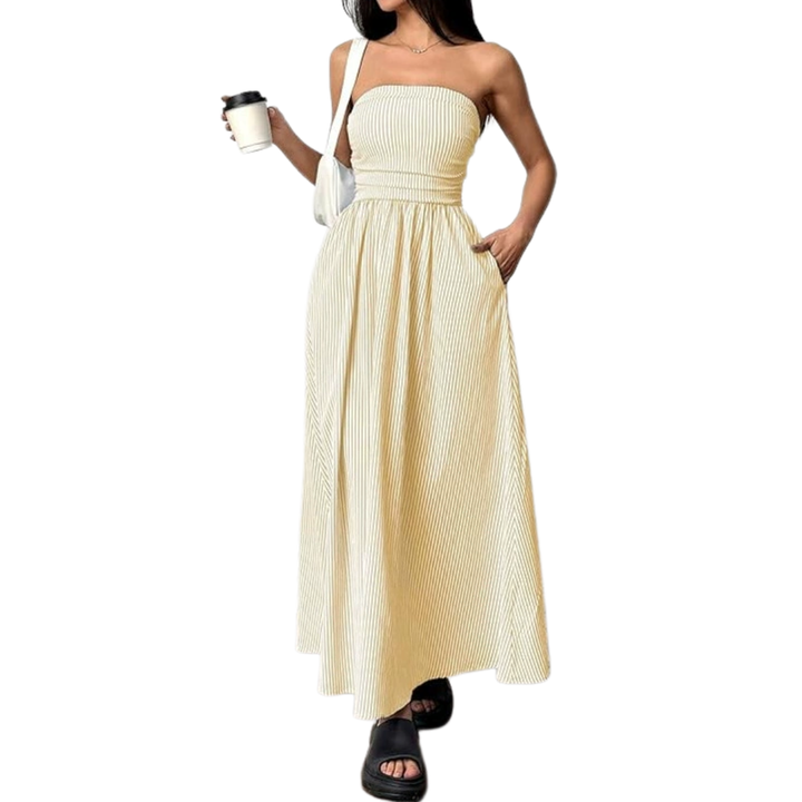 Ashcroft Striped Strapless Maxi Dress with Pockets – view 5
