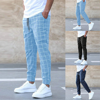 Ashcroft | Men's Checked Joggers – Straight Fit Casual Streetwear