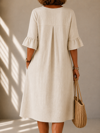 Ashcroft | Button Front Linen Dress
