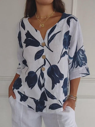 Ashcroft | Lara Floral V-Neck Blouse