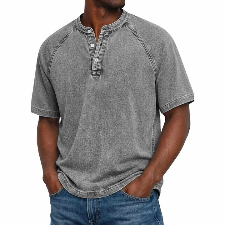 DONACCI Washed Denim Henley