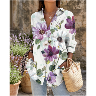 Ashcroft Vintage Floral Print Blouse in purple floral