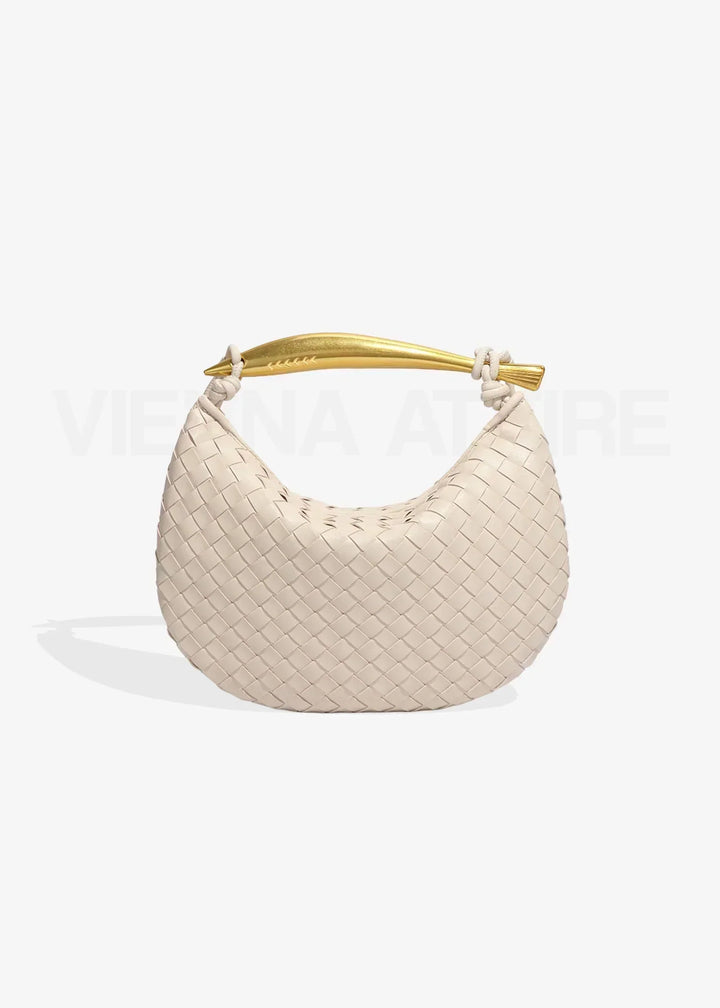 Alejandra | Woven Bag with Gold Handle