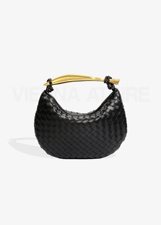 Alejandra | Woven Bag with Gold Handle