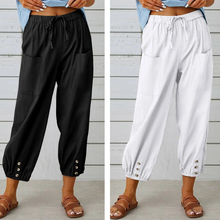 Ashcroft | Lidia Wide-Leg Cotton and Linen Trousers