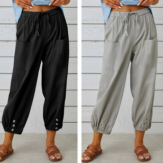 Ashcroft | Lidia Wide-Leg Cotton and Linen Trousers