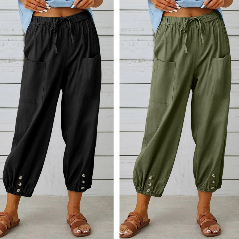 Ashcroft | Lidia Wide-Leg Cotton and Linen Trousers