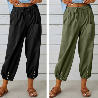 Ashcroft | Lidia Wide-Leg Cotton and Linen Trousers