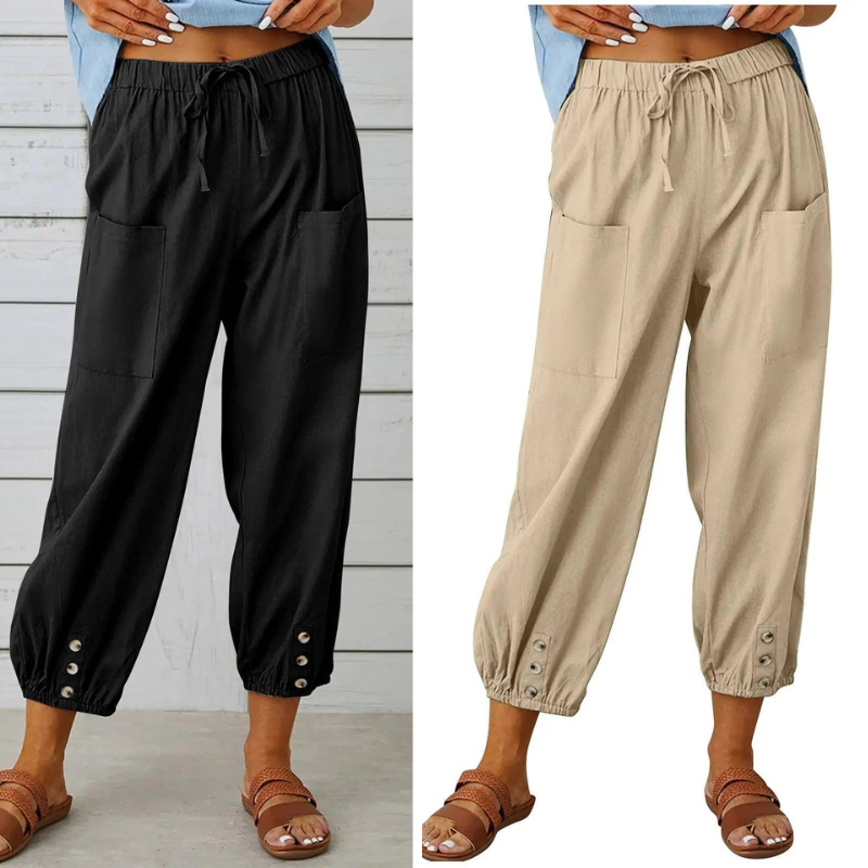 Ashcroft | Lidia Wide-Leg Cotton and Linen Trousers
