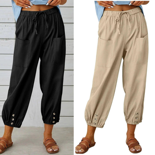 Ashcroft | Lidia Wide-Leg Cotton and Linen Trousers
