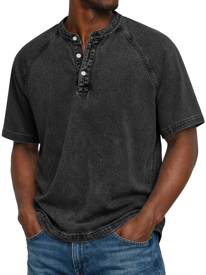 DONACCI Washed Denim Henley