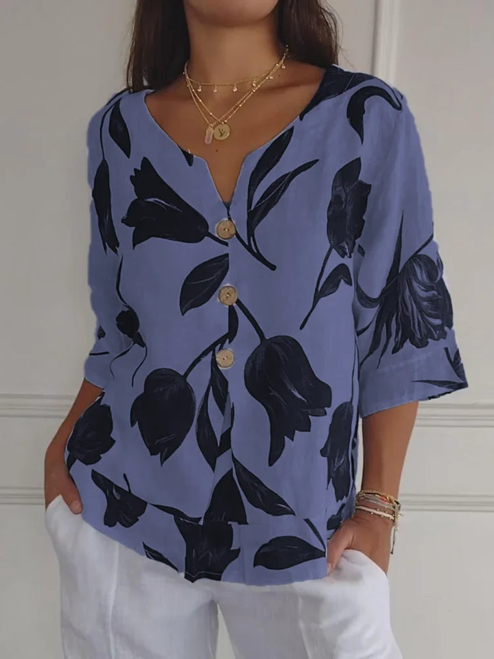 Ashcroft | Lara Floral V-Neck Blouse