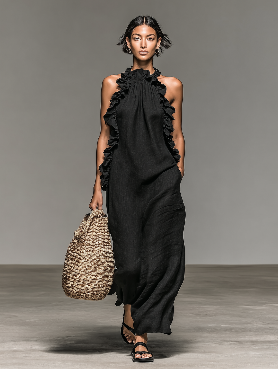 Ashcroft | Halter Neck Maxi Dress with Pockets