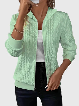 Marcia | Textured Zip-Up Hoodie