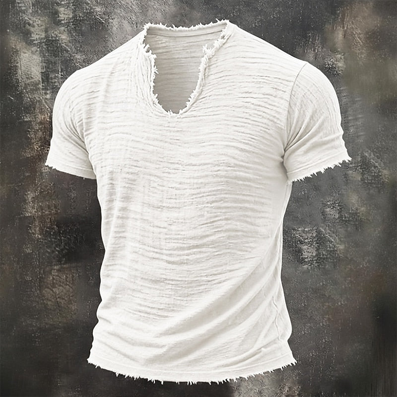 Ashcroft | Raw Edge V Neck T Shirt